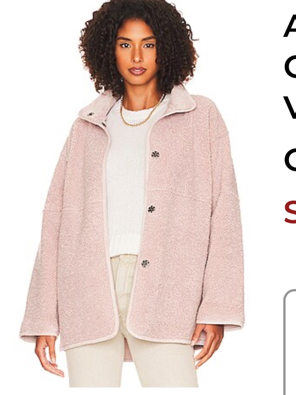 Velvet Albany Pink Oversized Reversable Teddy Jacket-XS